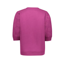 Afbeelding in Gallery-weergave laden, GEISHA SWEAT SHORT SLEEVE EMBROIDERY cyclame
