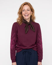 Afbeelding in Gallery-weergave laden, GEISHA SWEAT SLEEVE EMBROIDERY burgundy/fuchsia

