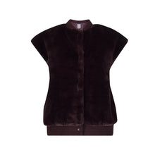 Afbeelding in Gallery-weergave laden, GEISHA GILET FUR WITH RIB burgundy
