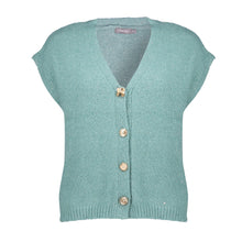 Afbeelding in Gallery-weergave laden, GEISHA KNITTED GILET MET KNOOP aqua
