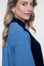 Load image into Gallery viewer, GEISHA PULL WITH STRIPE navy/blue-white stripe
