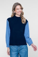 Load image into Gallery viewer, GEISHA PULL WITH STRIPE navy/blue-white stripe
