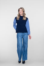 Load image into Gallery viewer, GEISHA PULL WITH STRIPE navy/blue-white stripe
