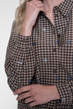 Load image into Gallery viewer, GEISHA BLOUSE brown/blue

