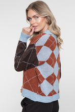 Afbeelding in Gallery-weergave laden, GEISHA VEST ARGYLE toffee/brown/light blue
