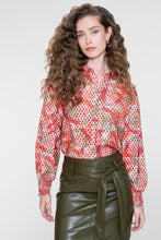 Load image into Gallery viewer, GEISHA BLOUSE coral/moss green
