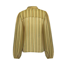 Load image into Gallery viewer, GEISHA BLOUSE STRIPE &amp; BOW green/port/yellow
