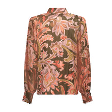 Load image into Gallery viewer, GEISHA BLOUSE dark olive/coral
