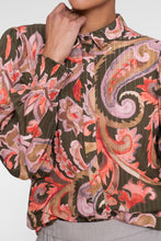 Load image into Gallery viewer, GEISHA BLOUSE dark olive/coral

