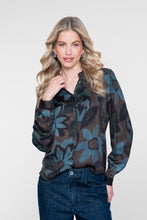 Afbeelding in Gallery-weergave laden, GEISHA BLOUSE AOP blue/brown/green
