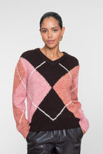 Load image into Gallery viewer, GEISHA PULL ARGYLE brown/orange/pink
