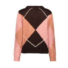Load image into Gallery viewer, GEISHA PULL ARGYLE brown/orange/pink
