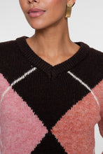 Load image into Gallery viewer, GEISHA PULL ARGYLE brown/orange/pink
