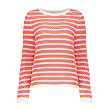 Load image into Gallery viewer, GEISHA PULL AJOUR STRIPES orange/fuchsia/off white
