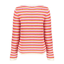 Load image into Gallery viewer, GEISHA PULL AJOUR STRIPES orange/fuchsia/off white

