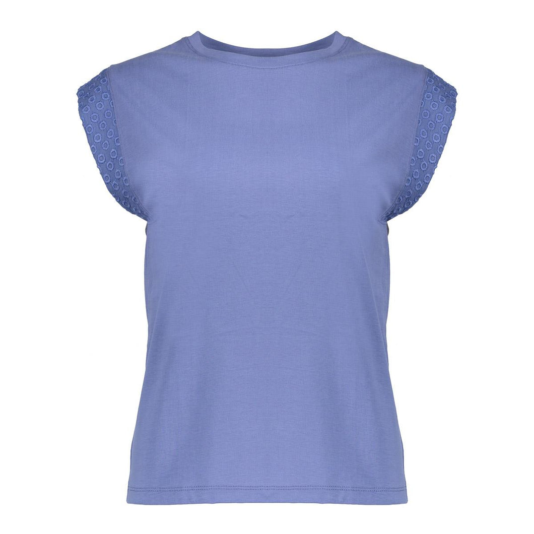 GEISHA T-SHIRT EMBROIDERED S/S light blue