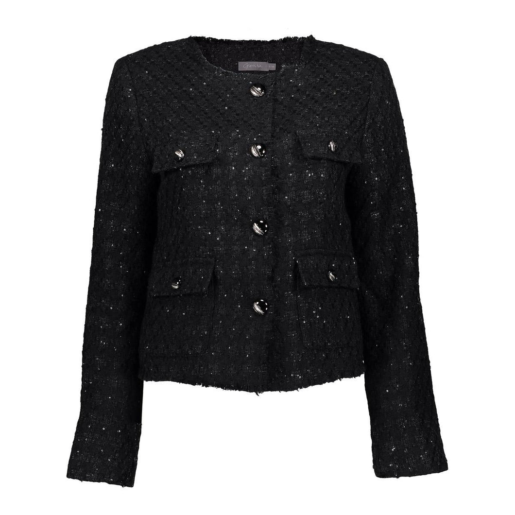 GEISHA JACKET TWEED black