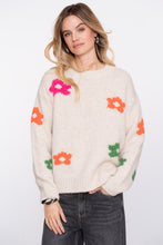 Afbeelding in Gallery-weergave laden, GEISHA PULLOVERS FLOWERS off white/fuchsia/orange/green
