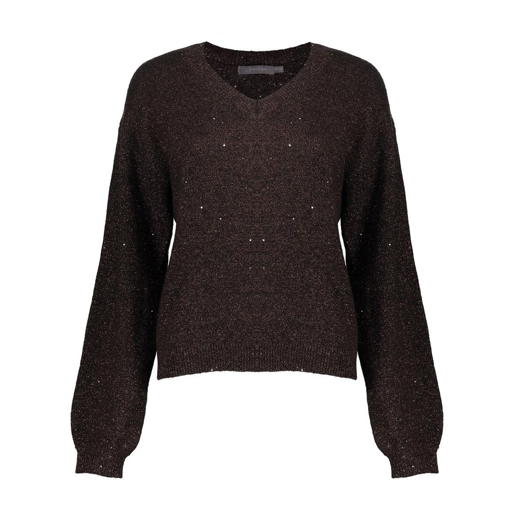 GEISHA PULLOVER LUREX AND SEQUINCES brown/copper