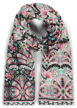 Afbeelding in Gallery-weergave laden, TRAMONTANA SCARF FOLK TALES BLACK print whites
