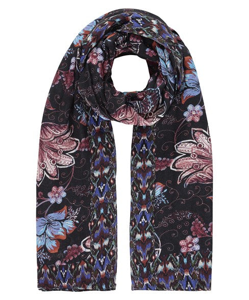 TRAMONTANA SCARF ELEGANT FLOWERS print reds