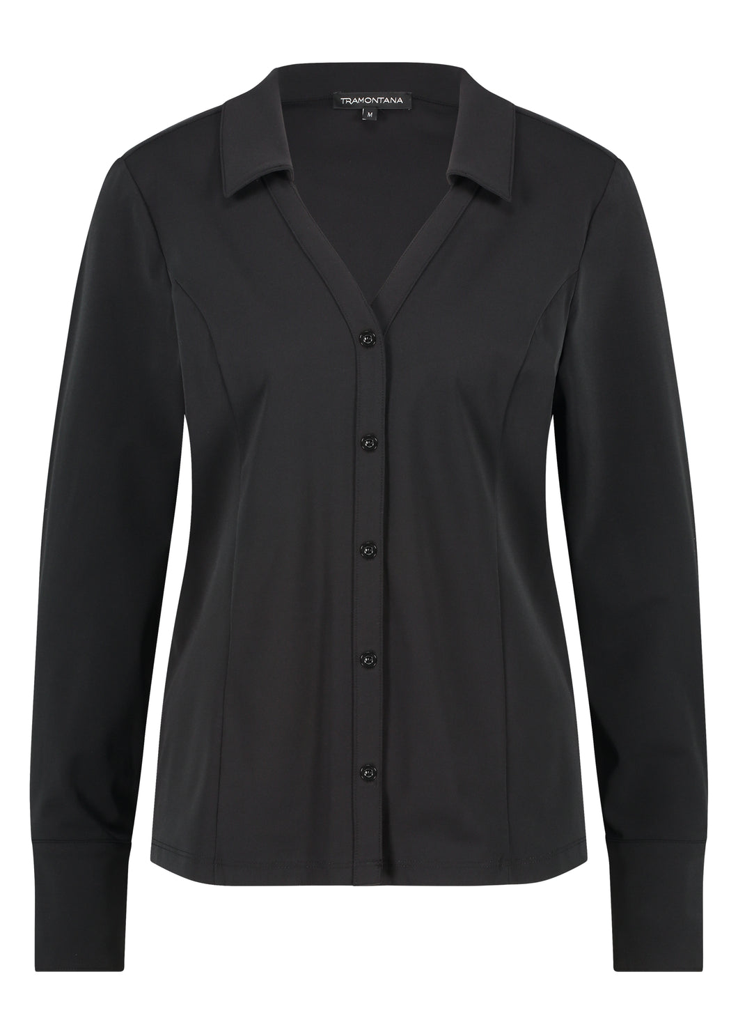 TRAMONTANA BLOUSE TRAVEL V-NECK black