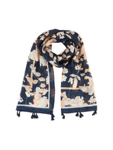 Afbeelding in Gallery-weergave laden, TOM TAILOR PRINTED SCARF WITH TASSELS sky captain blue
