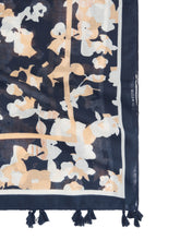 Afbeelding in Gallery-weergave laden, TOM TAILOR PRINTED SCARF WITH TASSELS sky captain blue

