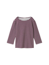 Load image into Gallery viewer, TOM TAILOR T-SHIRT STRUCTURED berry white stripe
