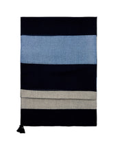 Afbeelding in Gallery-weergave laden, TOM TAILOR STRUCTURED SCARF WITH TASSELS navy beige stripe
