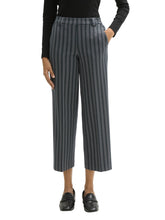 Load image into Gallery viewer, TOM TAILOR STRAIGHT LEG CROPPED PANTS contemporary navy check
