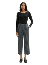 Load image into Gallery viewer, TOM TAILOR STRAIGHT LEG CROPPED PANTS contemporary navy check

