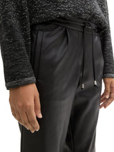 Load image into Gallery viewer, TOM TAILOR PU LOOSE FIT PANTS deep black
