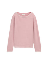 Load image into Gallery viewer, TOM TAILOR KNIT PULLOVER WITH BUBBLE STRUCTURE rose bubble knit stripe
