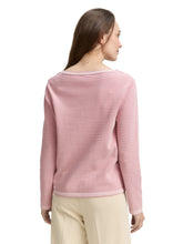 Load image into Gallery viewer, TOM TAILOR KNIT PULLOVER WITH BUBBLE STRUCTURE rose bubble knit stripe
