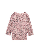 Load image into Gallery viewer, TOM TAILOR BLOUSE WITH FEMININE V-NECK rose abstract dot design

