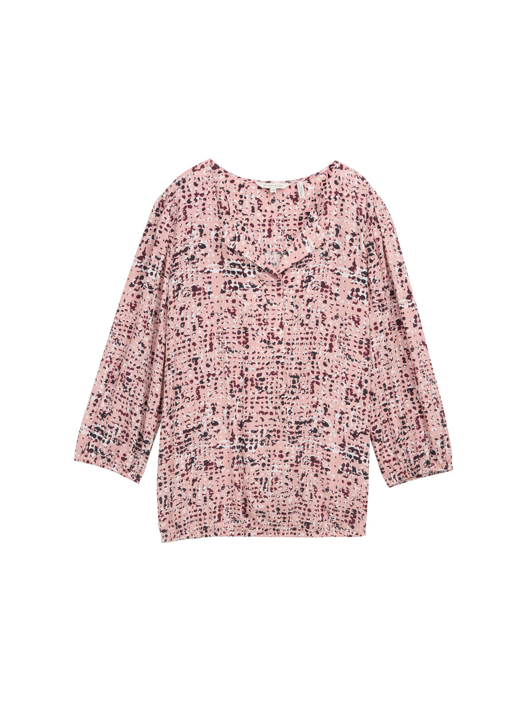 TOM TAILOR BLOUSE WITH FEMININE V-NECK rose abstract dot design
