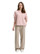 Load image into Gallery viewer, TOM TAILOR SWEATSHIRT STRIPED BOATNECK morning pink offwhite
