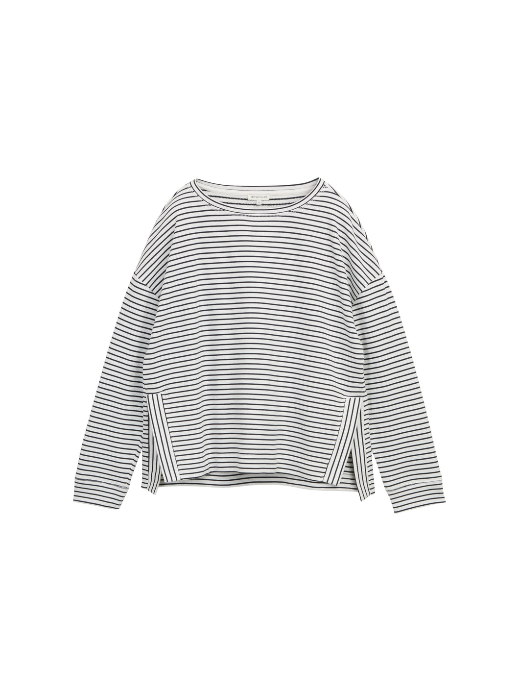 TOM TAILOR SWEATSHIRT STRIPED BOATNECK eclipse blue offwhite stripe