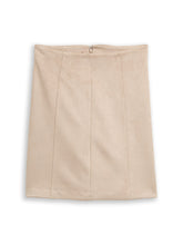Afbeelding in Gallery-weergave laden, TOM TAILOR SKIRT SUEDE OPTIC soft taupe grey

