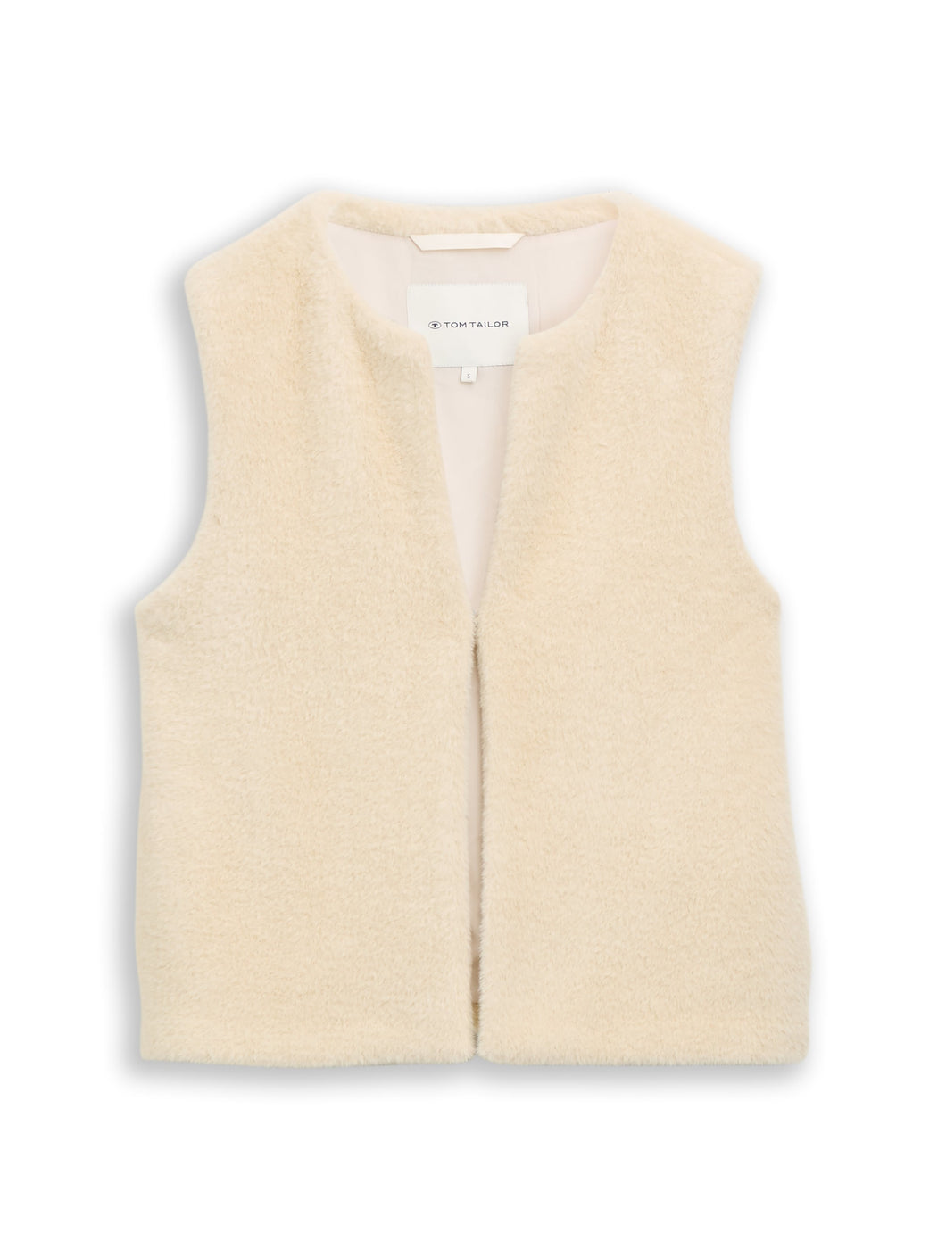 TOM TAILOR COSY VEST sand stone beige