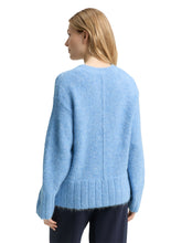 Afbeelding in Gallery-weergave laden, TOM TAILOR KNIT HAIRY V0NECK PULLOVER light fjord blue melange

