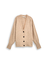 Afbeelding in Gallery-weergave laden, TOM TAILOR KNIT HAIRY BATWING CARDIGAN sand stone beige melange
