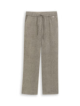 Afbeelding in Gallery-weergave laden, TOM TAILOR LOOSE FIT WIDE LEG PANTS beige black structure

