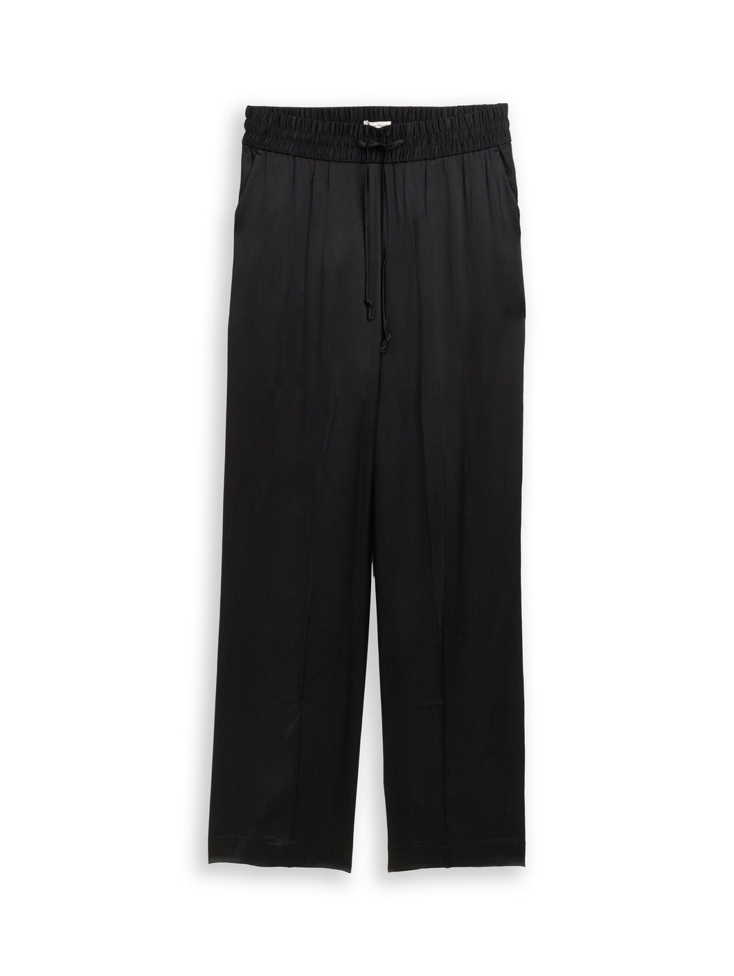 TOM TAILOR SATIN WIDE LEG PANTS deep black