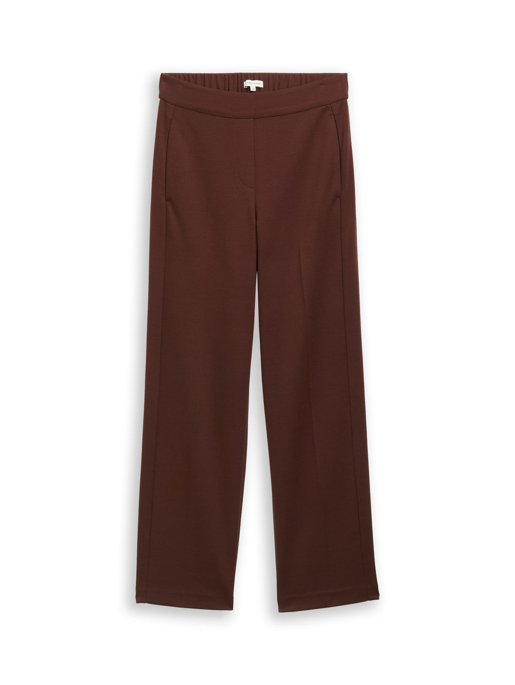 TOM TAILOR EASY STRAIGHT PEL PANTS dark pecan brown