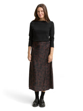 Afbeelding in Gallery-weergave laden, TOM TAILOR SKIRT SATIN brown black big leo print
