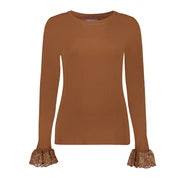 Afbeelding in Gallery-weergave laden, GEISHA T-SHIRT LACE RUFFLE toffee

