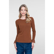 Afbeelding in Gallery-weergave laden, GEISHA T-SHIRT LACE RUFFLE toffee

