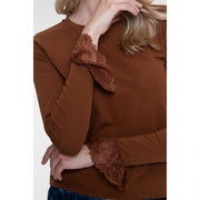 Afbeelding in Gallery-weergave laden, GEISHA T-SHIRT LACE RUFFLE toffee
